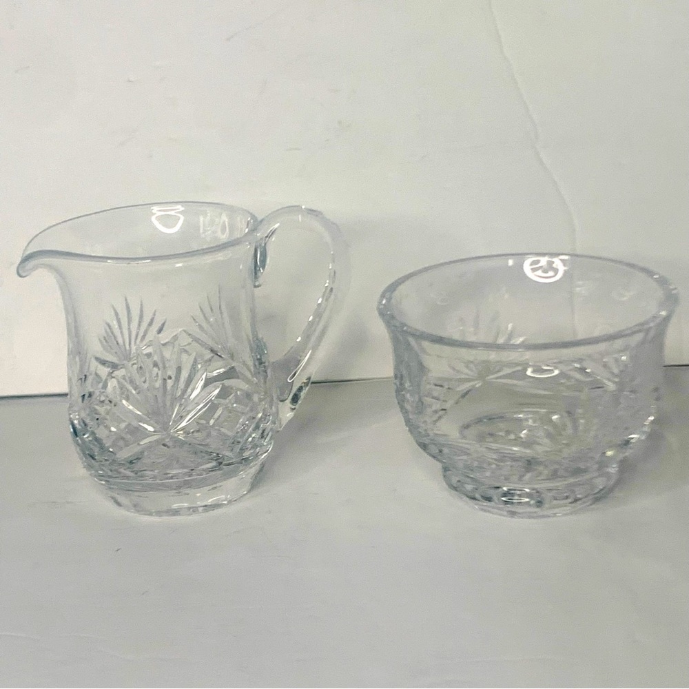 ROGASKA Vintage Crystal Creamer & Open Sugar Bowl Set Richmond Pattern